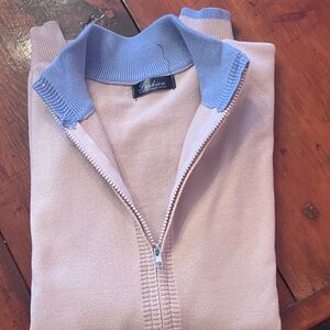 Fashion Brand Company Light Pink and Sky Blue Zip-Up Sweater